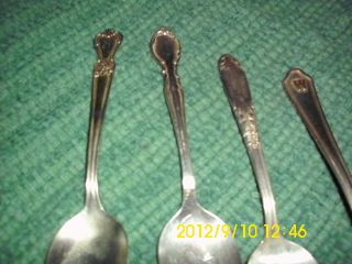 Silverplated Silverware Four Spoons - Not Matching - Different Brands photo