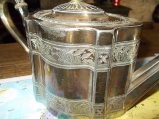 Georgian Style Antique Epbm Silver Plated Tea Pot& Sugar Bowl Db&s, photo
