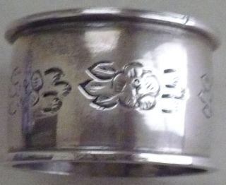 Reduced Old Round Sterling Silver Napkin Ring Sanborns Mexico Floral 36gr 1.  3oz photo