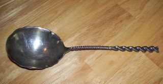 Sterling Scalloped Casserole Serving Spoon 77g Silver Square Twist Whiting Mfg photo