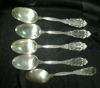 5 - Holmes & Edwards Sterling Inlaid Silver Spoons 128.  25g photo