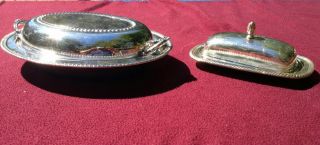 Wallace And International Silverplate Covered Tray And Butter Dish photo