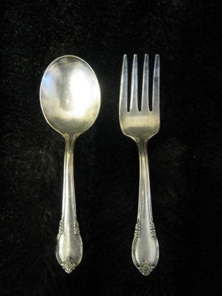 1847 Rogers Bros Remembrance Baby Spoon And Fork photo