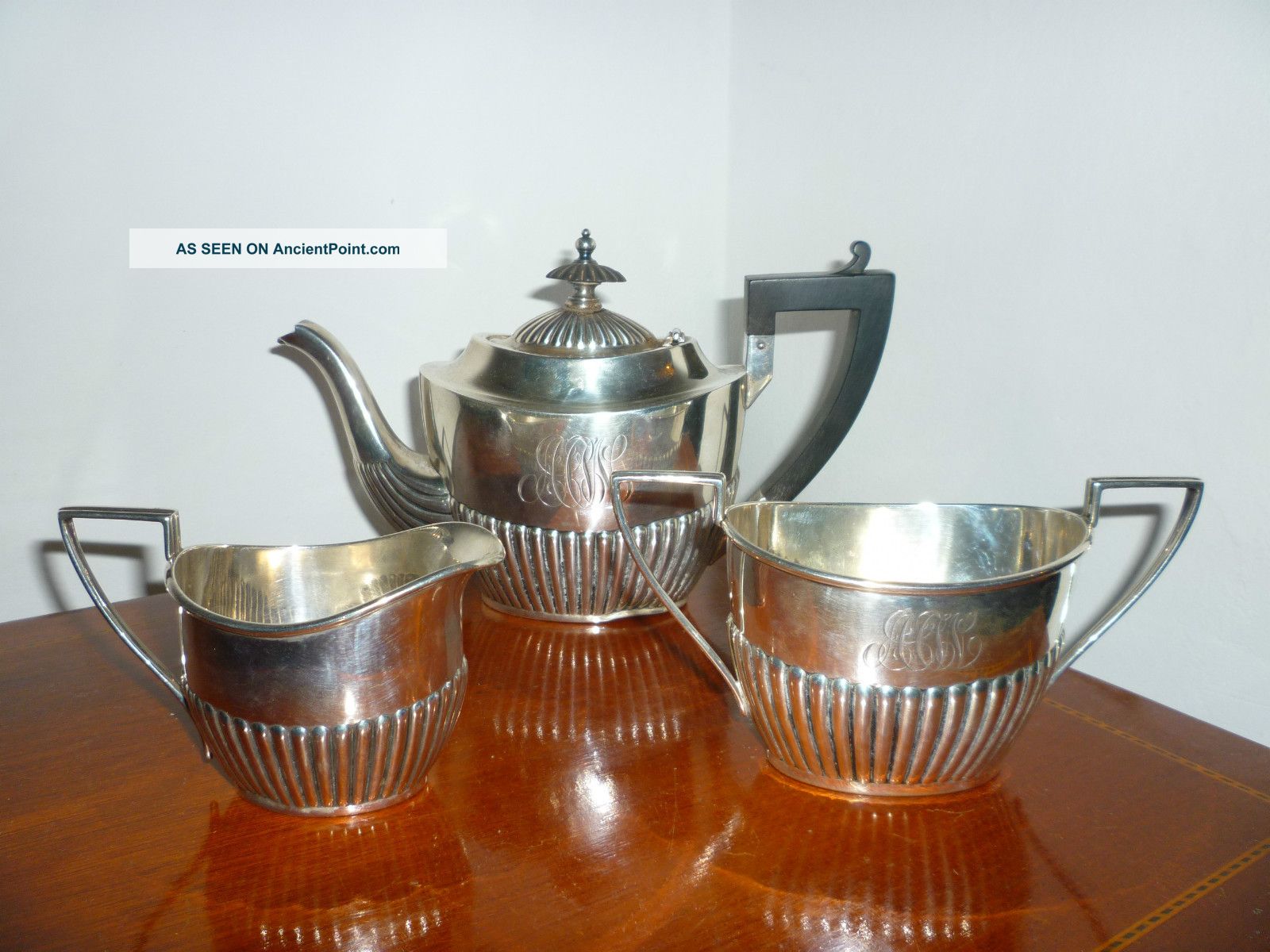 Solid Silver 3 Piece Gentleman ' S Breakfast/tea Service Tea/Coffee Pots & Sets photo