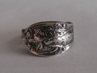 Sterling Silver Spoon Ring - Gorham / Mythologique - Size 7 1/2 (7 To 8) - 1894 photo