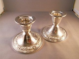 Estate Alvin S217 Candle Holders Pair Sterling Weighted photo