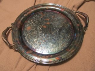 Vintage Oneida Silverplate Round Waiters Tray Tarnished Betina 18 