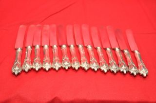 Monticello By Lunt Sterling Silver Medium Dinner Knives – Fourteen (14) photo