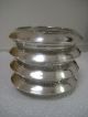 Set (4) Vintage Amston Sterling Silver Rim Glass Coasters Dishes & Coasters photo 3