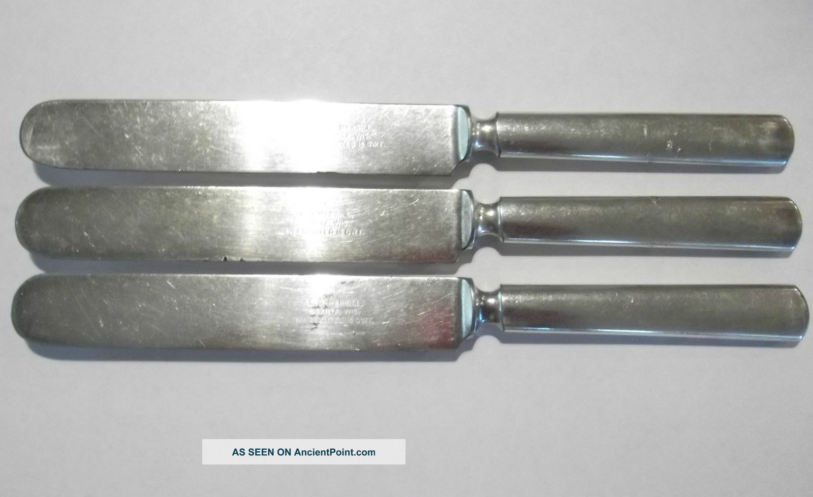 Set Of Three Antique Knives - 16 Dwt Each Coin Silver (.900) photo