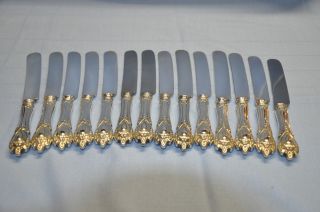 Monticello By Lunt Sterling Silver Large Dinner Knives – Fourteen (14) photo