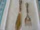 Rare 19thc Silver Fish Carving Serving Set Knife Fork Silber French English Sty Unknown photo 5