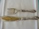 Rare 19thc Silver Fish Carving Serving Set Knife Fork Silber French English Sty Unknown photo 8