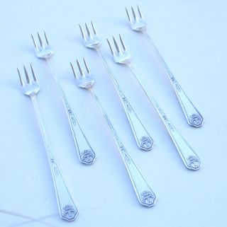 Apollo 6 Seafood Forks Sl & Gh Rogers Silverplate photo