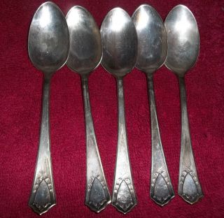 5x R&b Silver Plate Spoons Good Condition Reed & Barton photo