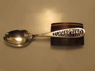 Antique Vintage 11.  5 Grams Solid Sterling Silver Elkhart Souvenir Spoon Pure 925 photo