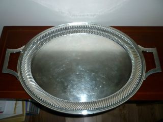 Solid Silver Large Salver/tray - German Make. photo