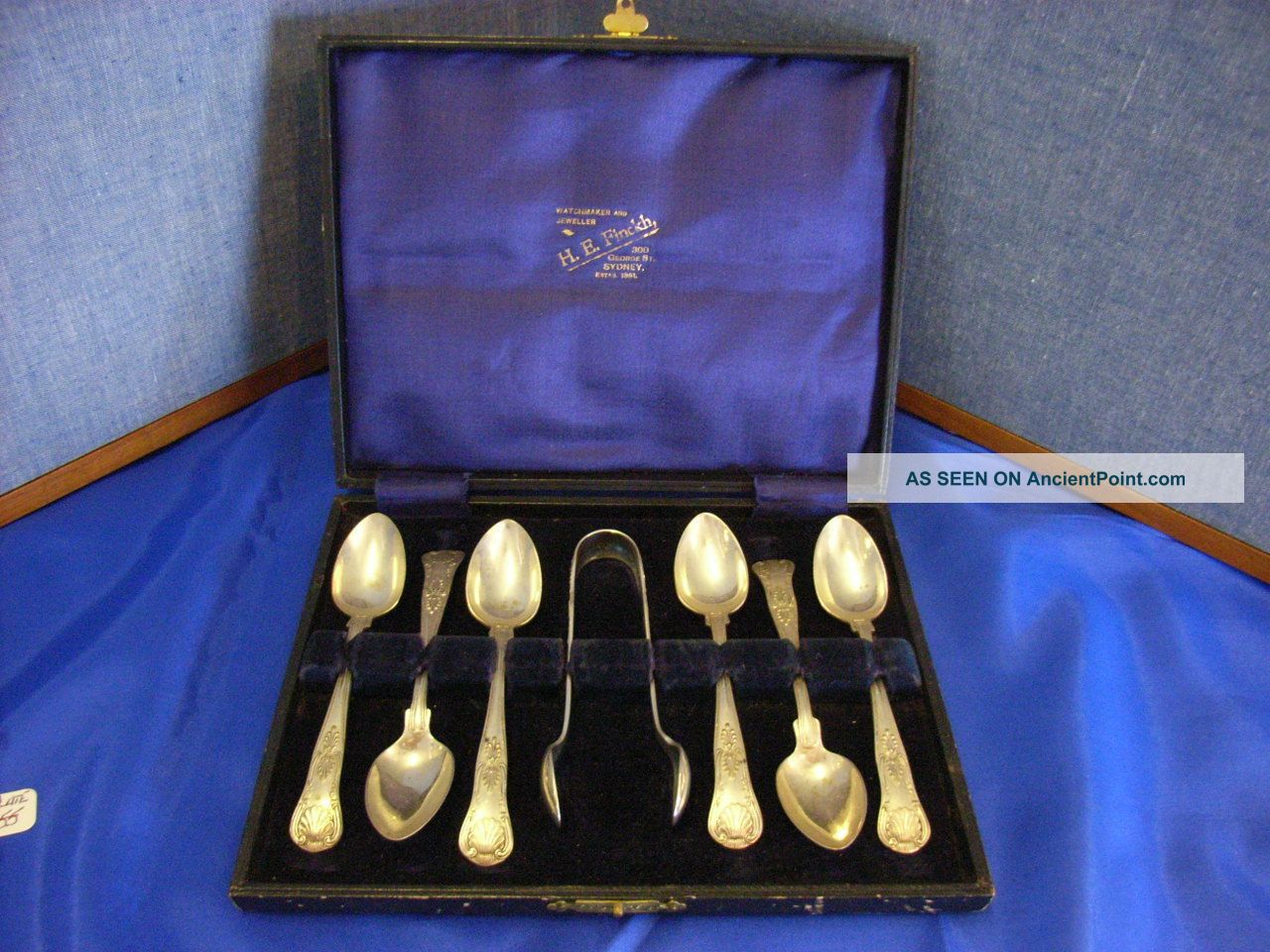 Vintage Epns Boxed Teaspoon/sugar Tong Set Other Silver photo