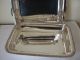 Vintage Silver Plate Square Entree Dish Side Handle Gadrooned Border Heavy Epns Dishes & Coasters photo 2