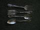 4 Silverplate Serving Pcs: 2 Meat Forks,  2 Serving Spoons Mixed Lots photo 1