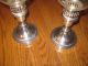 2 - Sterling Silver Hurricane Candlesticks.  Empire,  Etched Globes,  Vintage,  Vgc Candlesticks & Candelabra photo 1