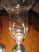 2 - Sterling Silver Hurricane Candlesticks.  Empire,  Etched Globes,  Vintage,  Vgc Candlesticks & Candelabra photo 2