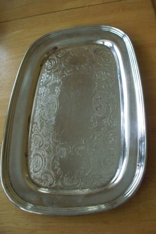 Vintage Baronet Silver Plate Ep Copper 1684 Serving Tray Platter Boudoir Trinket photo
