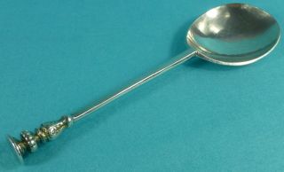 Very Rare Charles I Sterling Silver Seal Top Spoon Edward Hole London 1629 photo