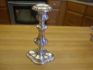 Antique Silverplate Candlestick Candle Holder 8 Inches High photo