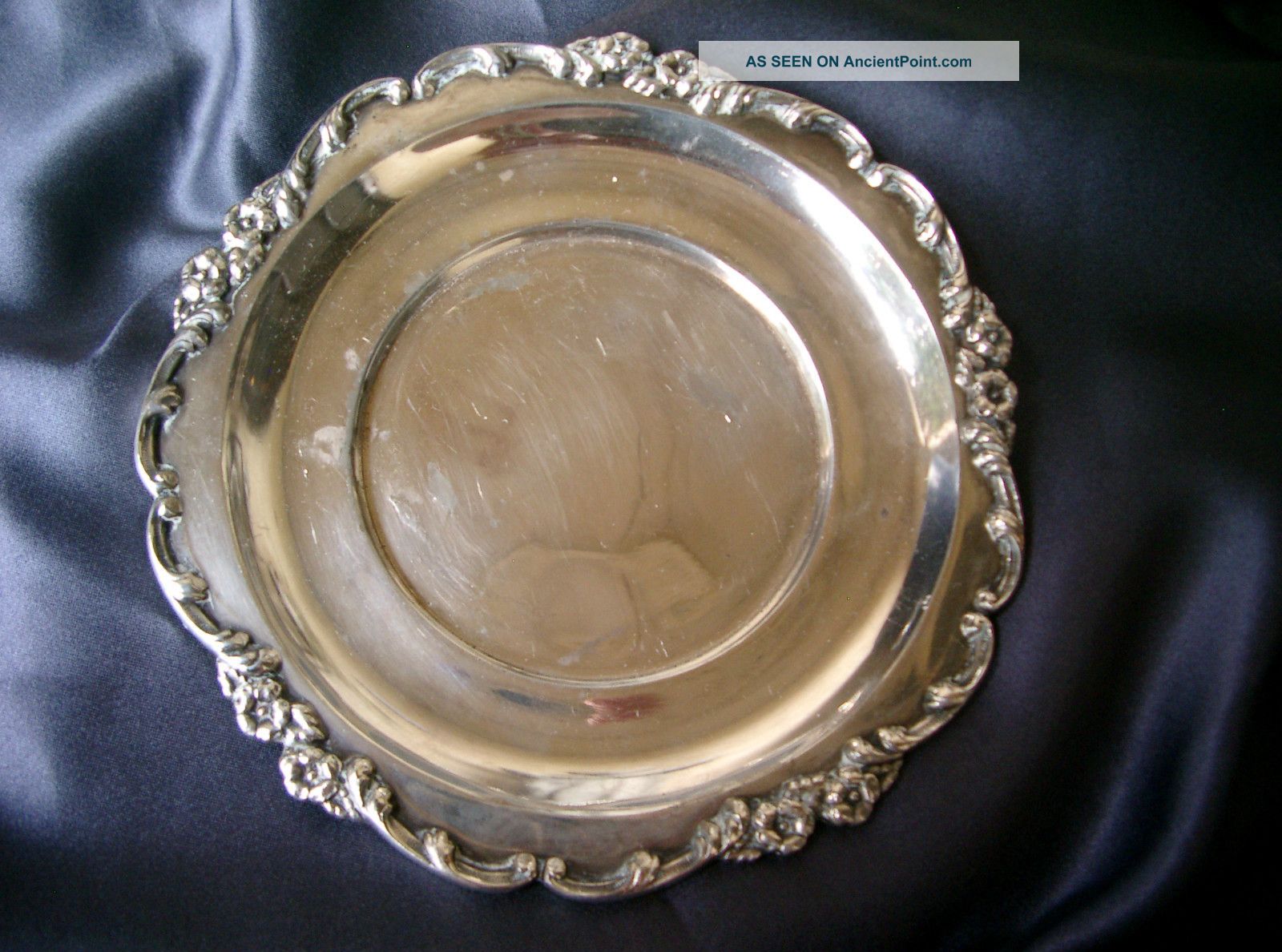 Meriden Silver Plate Co Wine Coaster Or Underliner Quad Plate No.  01309 Platters & Trays photo