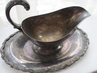 Antique Wm Rogers Silver Sauce Boat photo