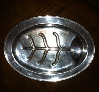 Silver Carving Tray R.  C.  Castle Co.  Vintage Footed Meat Tray - Tree Juice Well photo