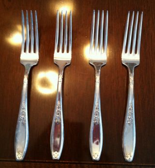 4 Rogers Ambassador Dinner Forks 7 1/2 