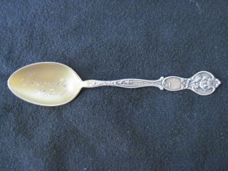 Antique Everett,  Wash.  Sterling George Washington Souvenir Spoon Gold Wash photo