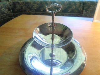 Vintage Oneida Silverplate Two Tier Serving Tray photo