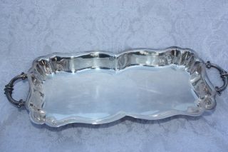 Antique Silver Plate Vegetable Hors D ' Oeuvres Candy Cookie Platter Footed Tray photo