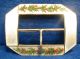 Edwardian 1911 Silver Gilt Guilloche Enamel Buckle Holly Green Red & White Boxed Buckles photo 2