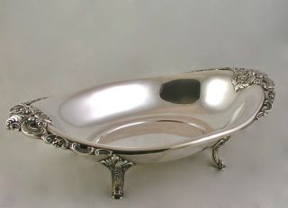 Vintage Wallace ' Baroque ' Silverplate Oval Footed Centerpiece Bowl No.  222 photo