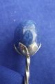 Vintage Silver Sundae Spoon Topped By A Blue Agate Stone Set In Six Sepals Other photo 1
