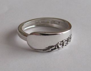 Sterling Silver Spoon Ring - International / Blossom Time - Size 8 (6 To 8) 1950 photo