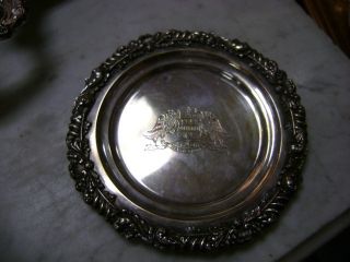 Fine Antique Armorial Silverplate Tray Haut0 - Et - Bon St.  Leger photo