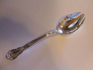 Solid Sterling Silver Slotted/pierced Serving Spoon/classic Chantilly By Gorham photo