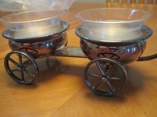 Double Silverplate Rolling Wagon Caddy Cart Bar Condiment Holder 1888 F B Rogers photo