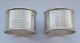 Pair Of Silver Engine Turned Napkin Rings 1940 Napkin Rings & Clips photo 1