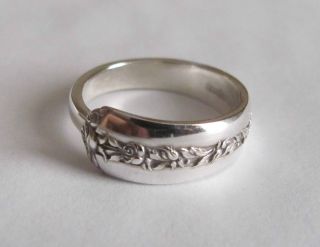 Sterling Silver Spoon Ring - Towle / Rambler Rose - Size 9 1/2 (7 1/2 To 9 1/2) photo