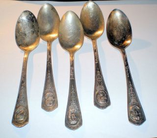 Vintage Oneida Community Par Plate Collectible Spoons Actor ' S And Actress ' S photo