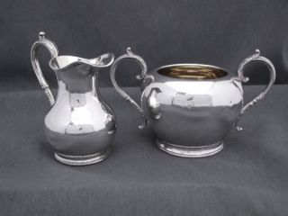 Victorian Silver Plated Jug & Sugar Bowl C1890 photo