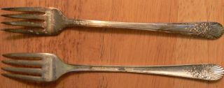 7 - 1935 Silver Mist/marigold Place Forks By Wm Rogers Mfg.  Co.  International Sil photo
