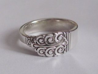 Sterling Silver Spoon Ring - Int ' L / Northern Lights - Sz 9 (7 1/2 To 9) - 1939 photo