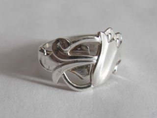 Sterling Silver Spoon Ring - Marthinsen / Bluebell - Size 7 (7 To 8 1/2) photo